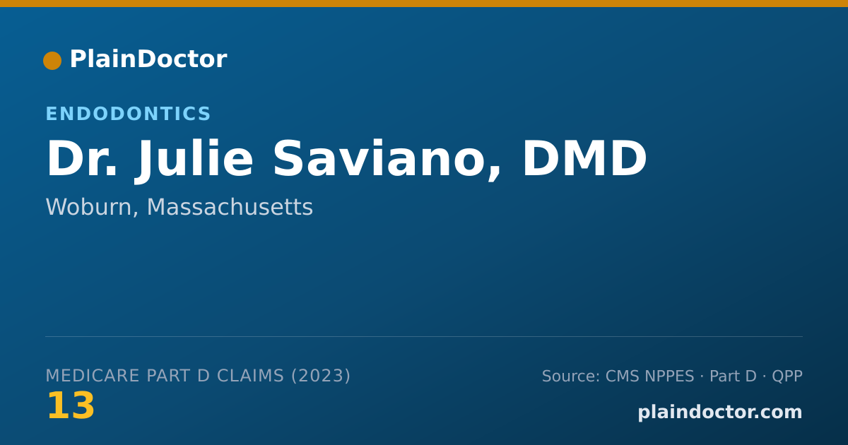 Shareable card for Julie Saviano, DMD - Endodontics, Woburn, MA