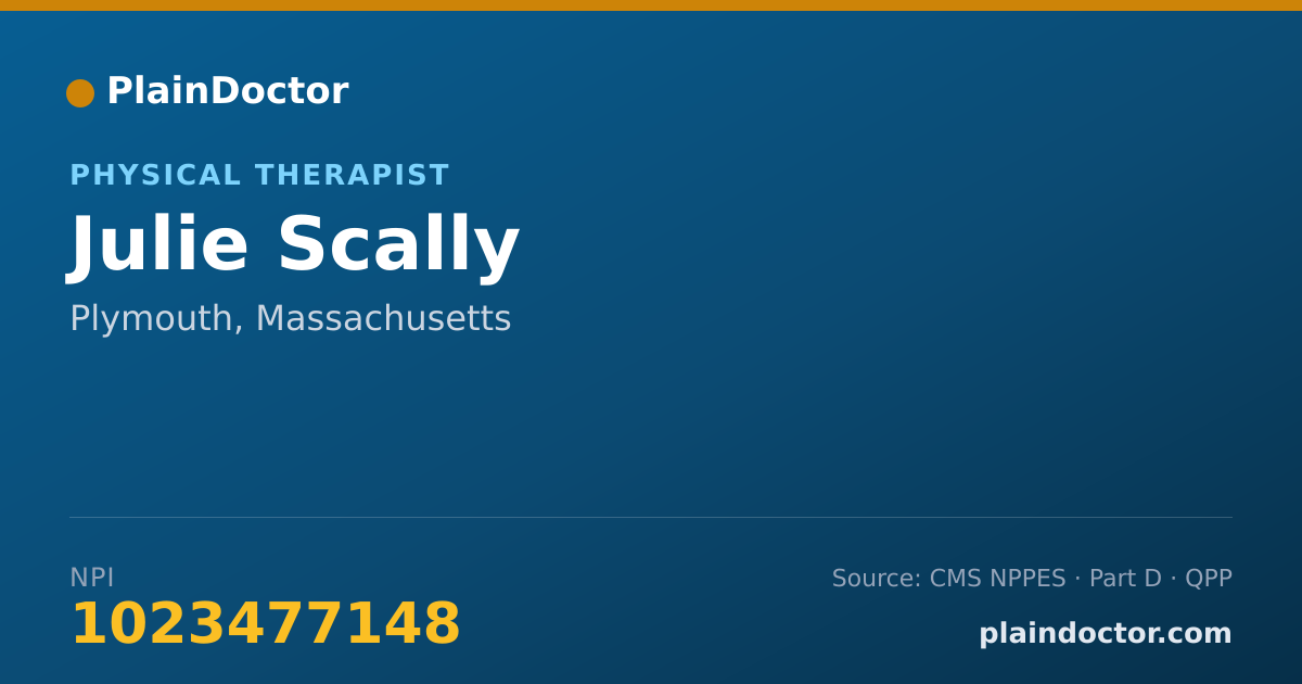 Shareable card for Julie Scally - Physical Therapist, Plymouth, MA