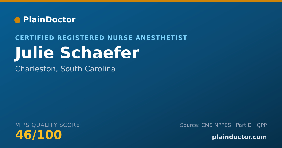 Shareable card for Julie Schaefer - Certified Registered Nurse Anesthetist, Charleston, SC