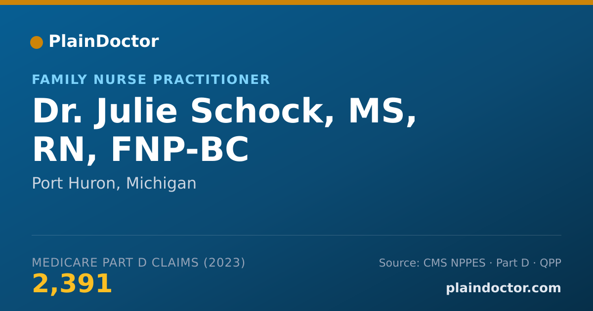 Shareable card for Julie Schock, MS, RN, FNP-BC - Family Nurse Practitioner, Port Huron, MI
