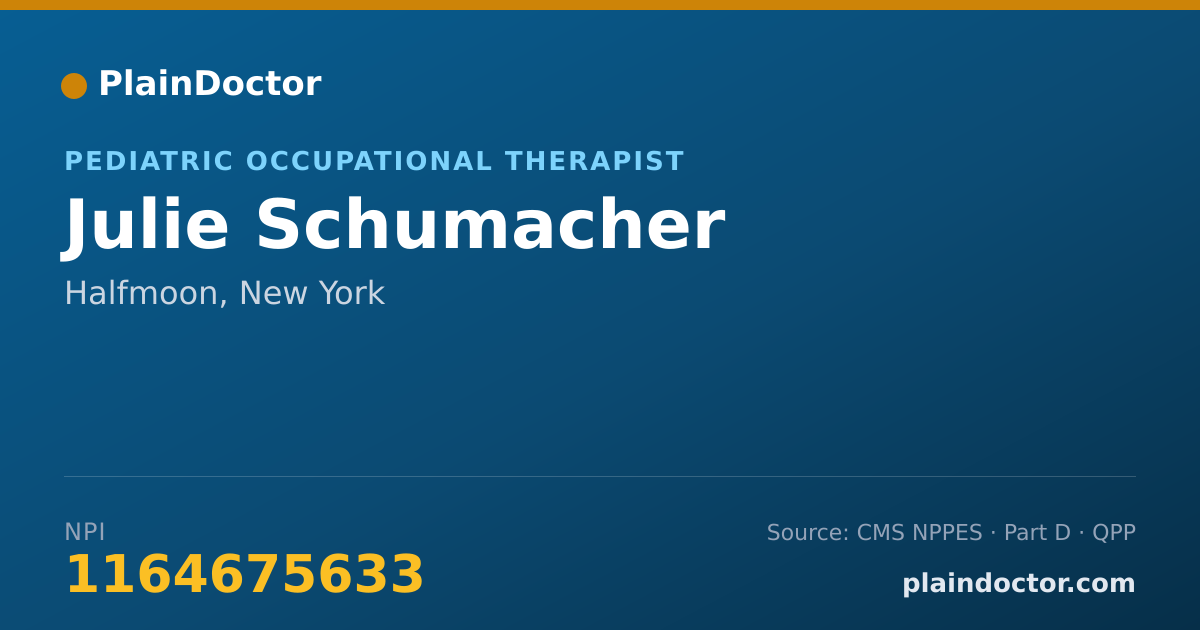 Shareable card for Julie Schumacher - Pediatric Occupational Therapist, Halfmoon, NY