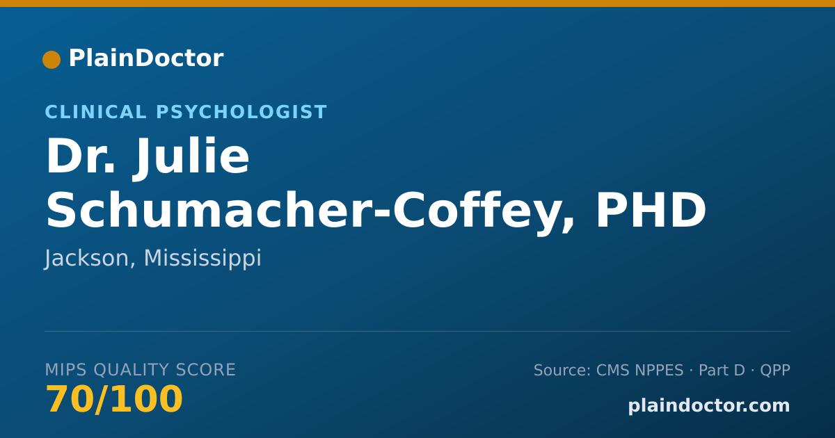 Shareable card for Julie Schumacher-Coffey, PHD - Clinical Psychologist, Jackson, MS