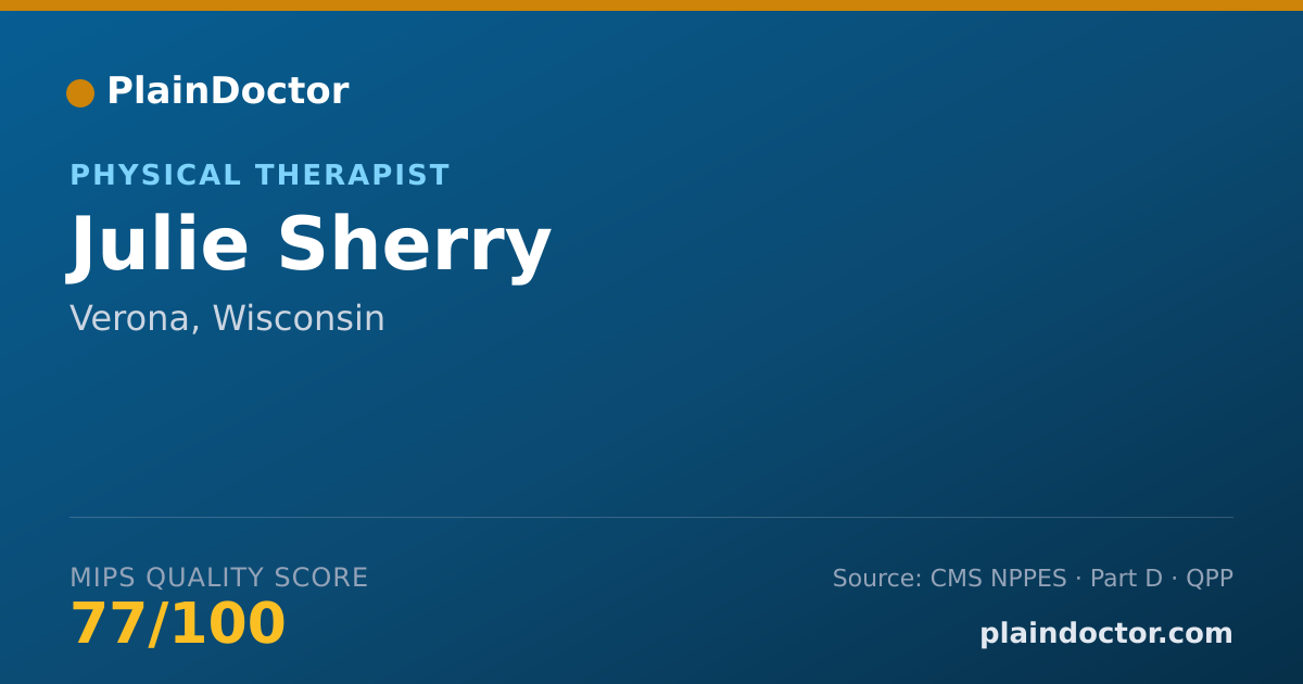 Shareable card for Julie Sherry - Physical Therapist, Verona, WI