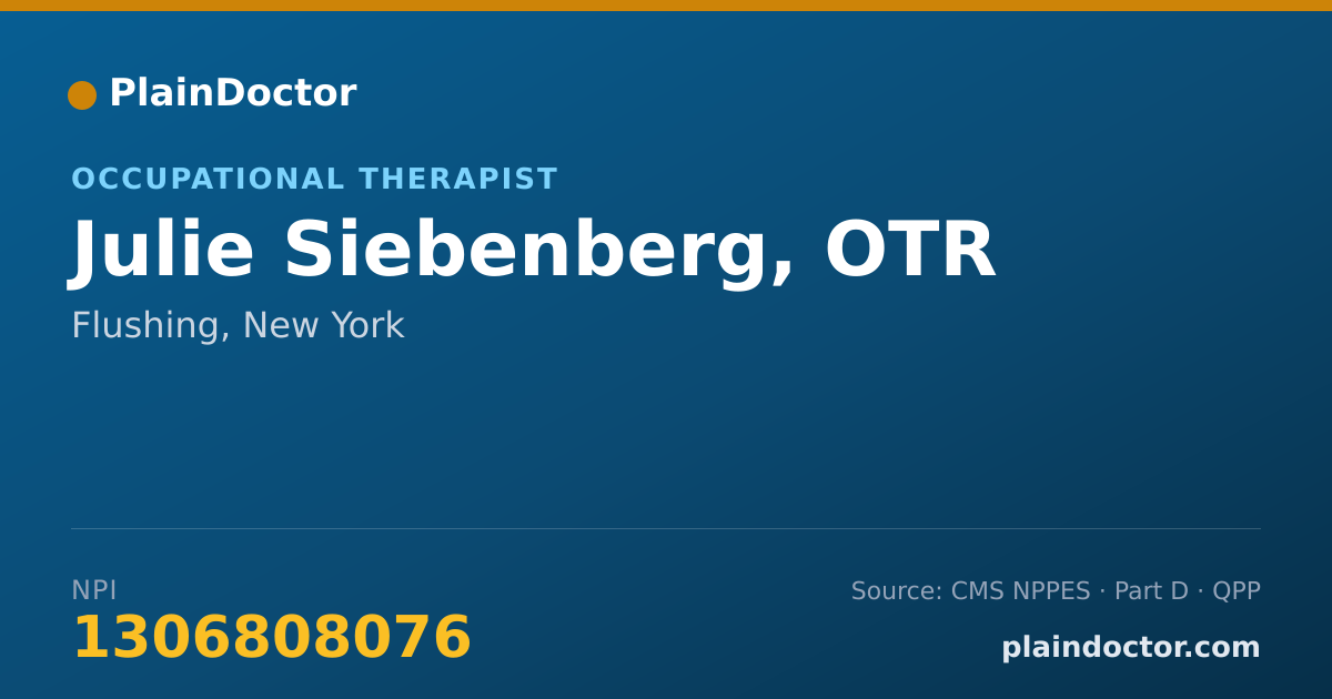 Shareable card for Julie Siebenberg, OTR - Occupational Therapist, Flushing, NY