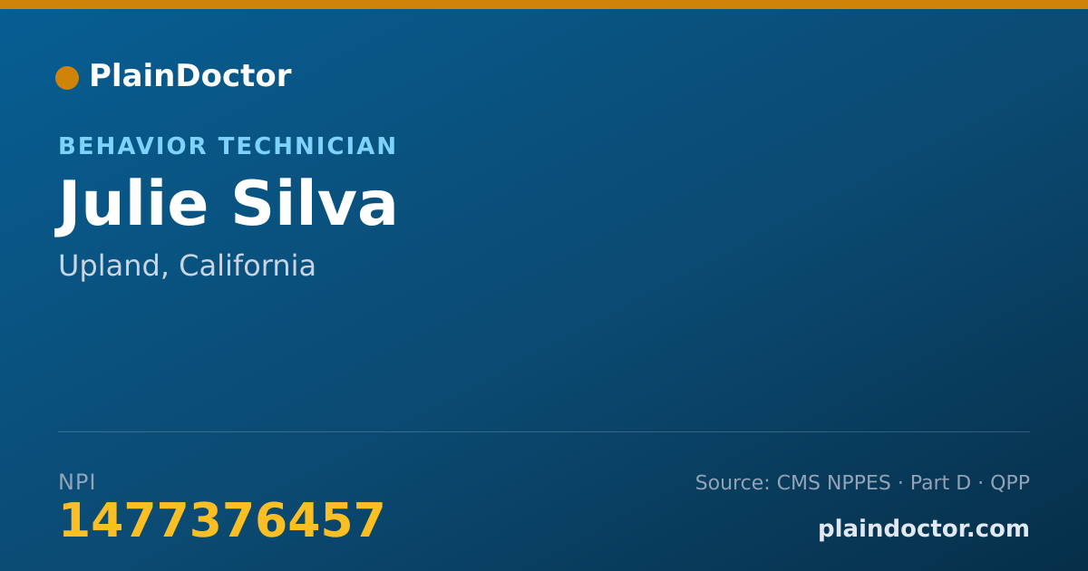 Shareable card for Julie Silva - Behavior Technician, Upland, CA