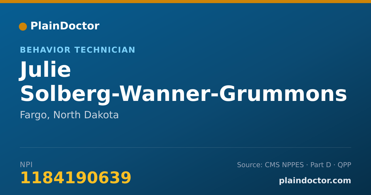 Shareable card for Julie Solberg-Wanner-Grummons - Behavior Technician, Fargo, ND