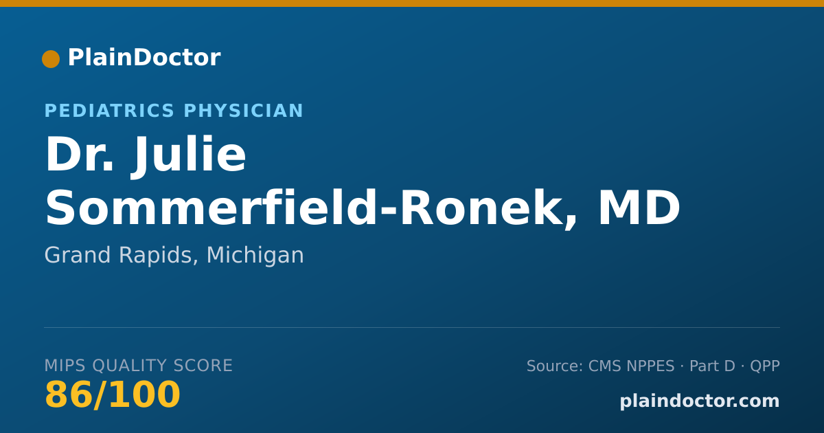 Shareable card for Julie Sommerfield-Ronek, MD - Pediatrics Physician, Grand Rapids, MI