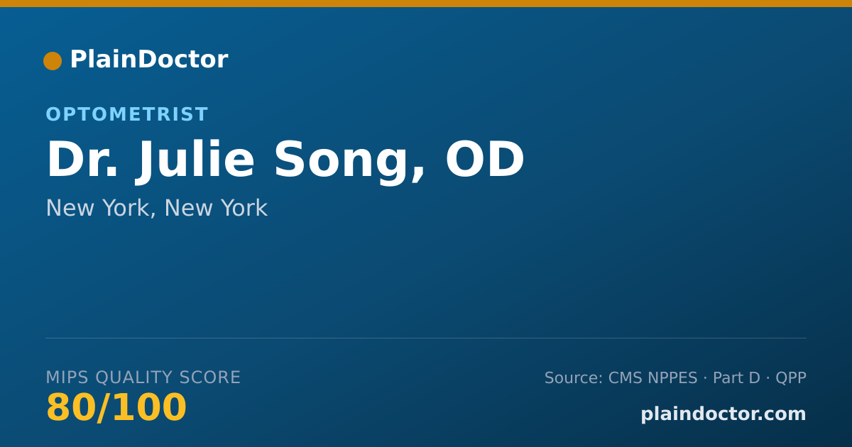 Shareable card for Julie Song, OD - Optometrist, New York, NY