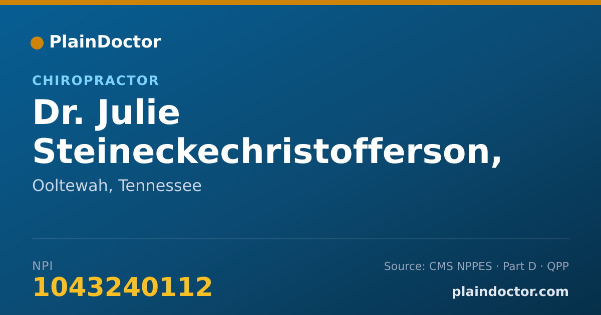 Shareable card for Julie Steineckechristofferson, DC - Chiropractor, Ooltewah, TN
