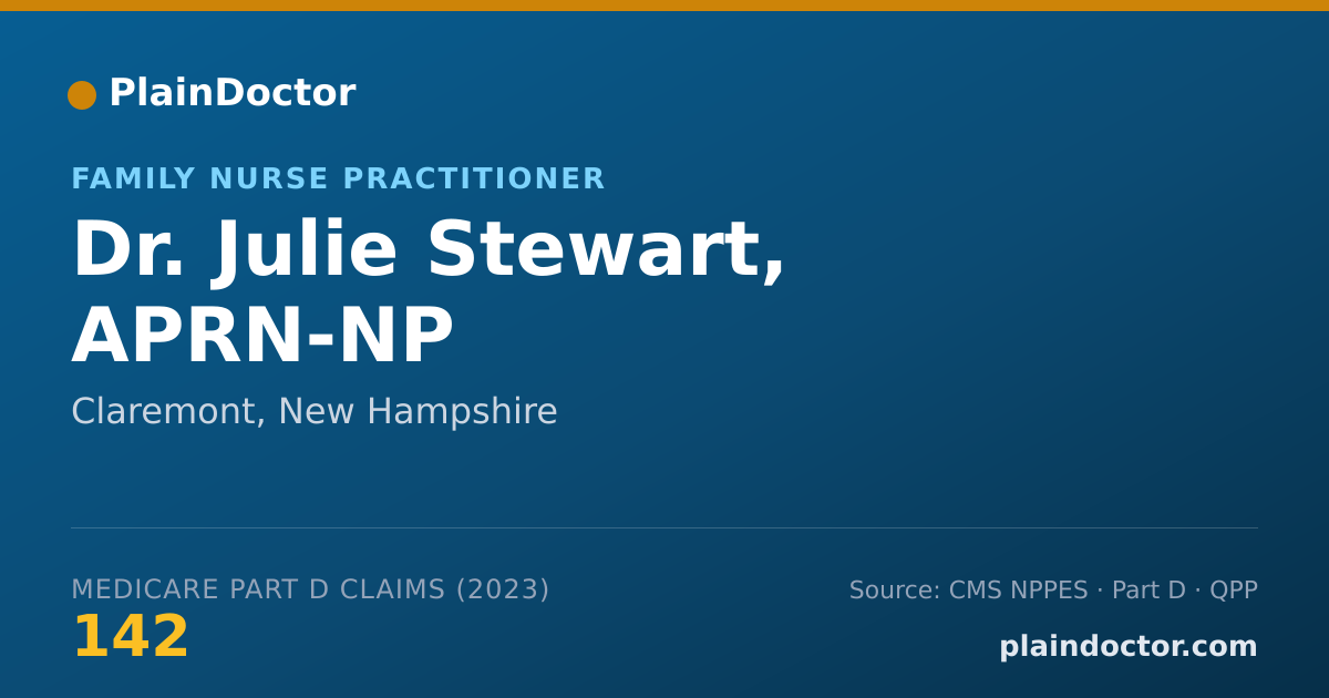 Shareable card for Julie Stewart, APRN-NP - Family Nurse Practitioner, Claremont, NH