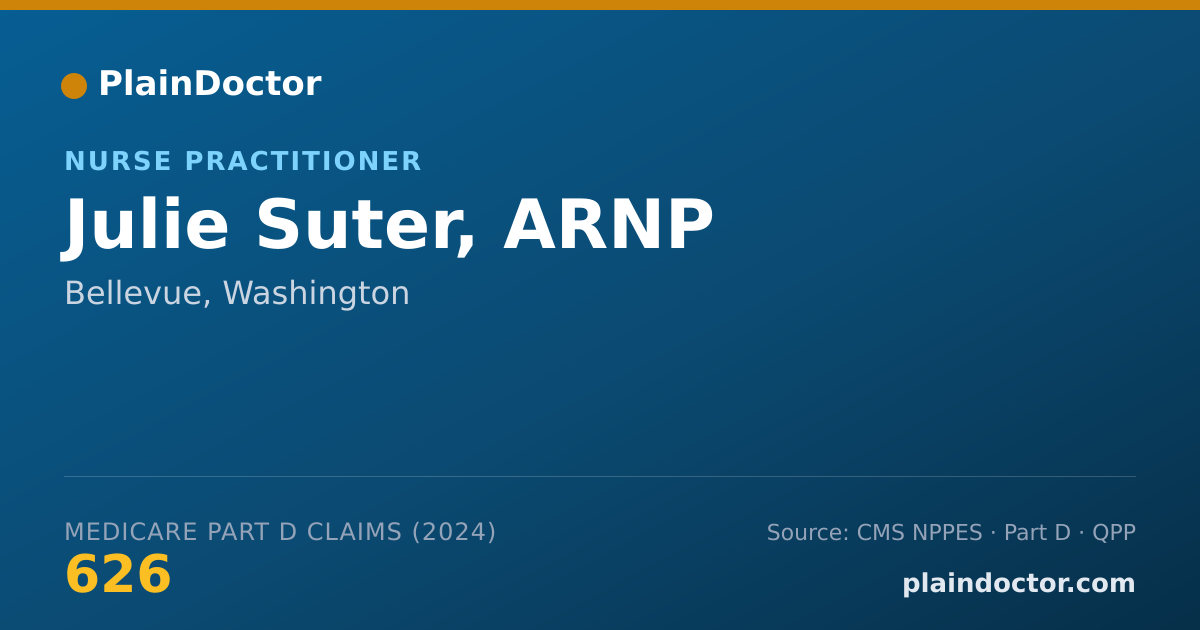 Shareable card for Julie Suter, ARNP - Nurse Practitioner, Bellevue, WA