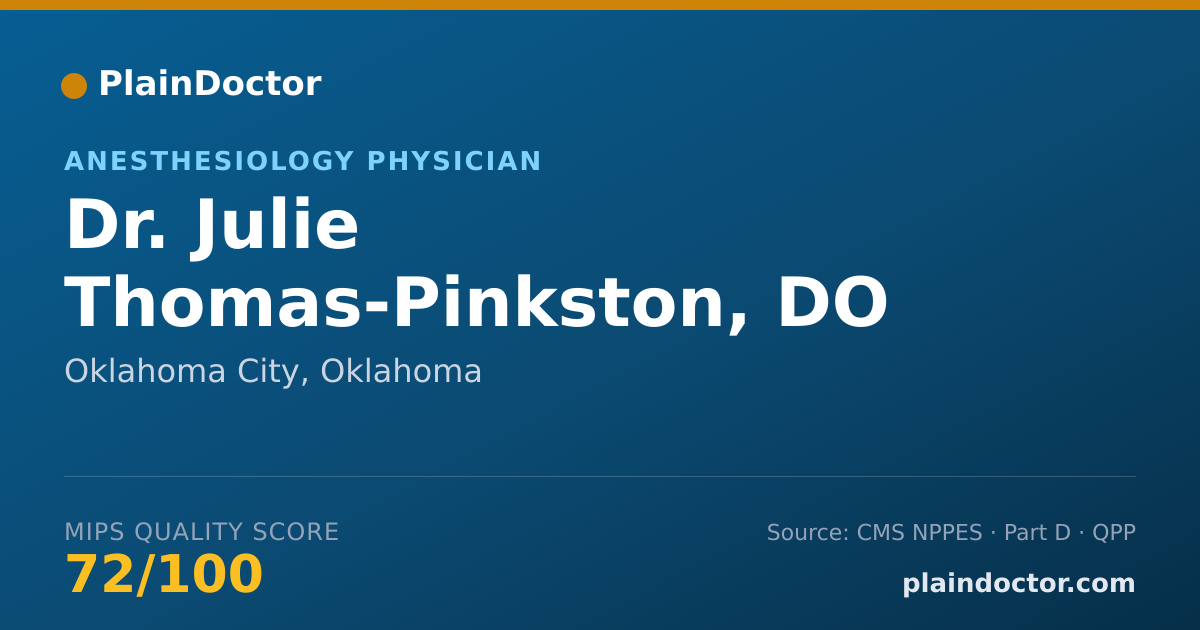 Shareable card for Julie Thomas-Pinkston, DO - Anesthesiology Physician, Oklahoma City, OK