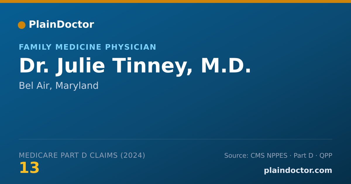 Shareable card for Julie Tinney, M.D. - Family Medicine Physician, Bel Air, MD