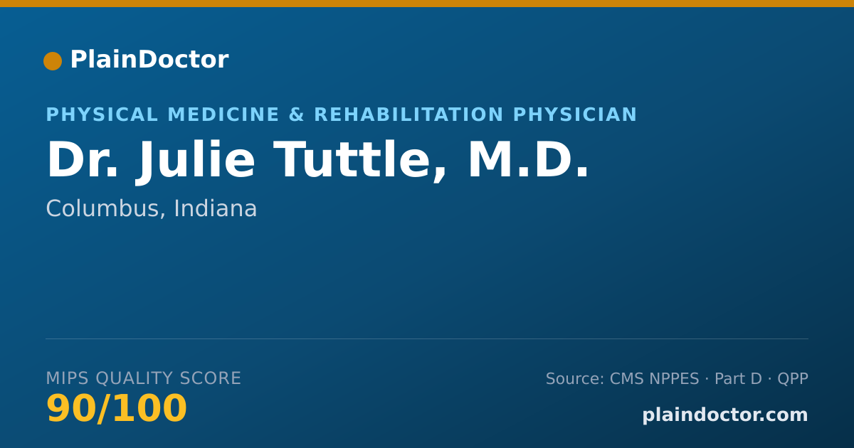 Shareable card for Julie Tuttle, M.D. - Physical Medicine & Rehabilitation Physician, Columbus, IN