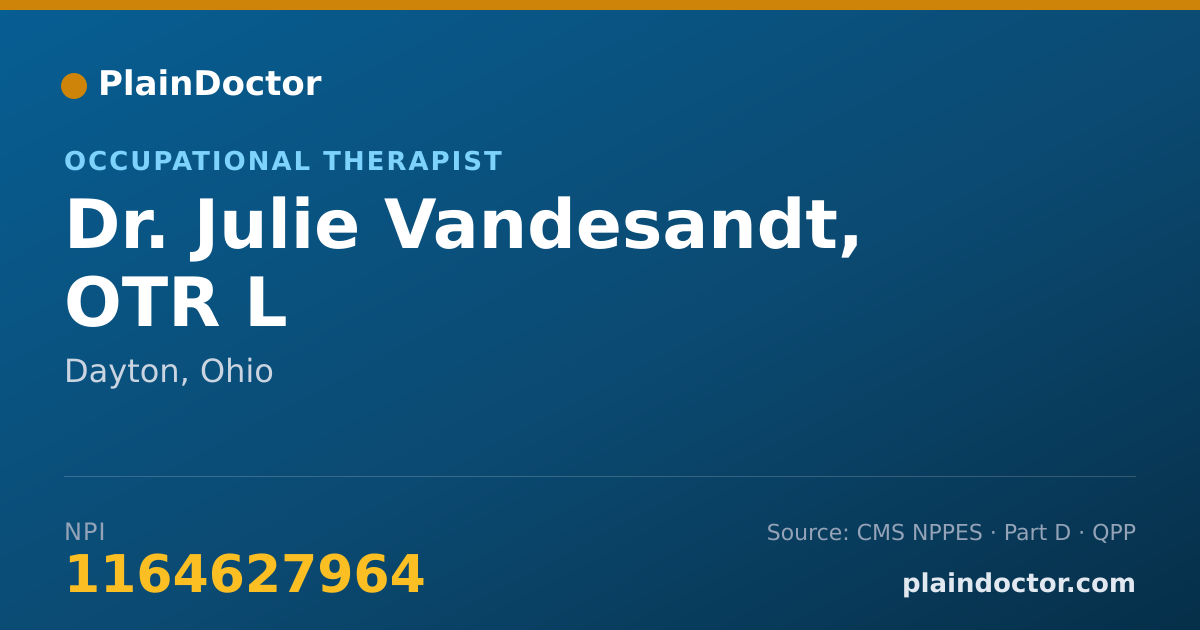Shareable card for Julie Vandesandt, OTR L - Occupational Therapist, Dayton, OH