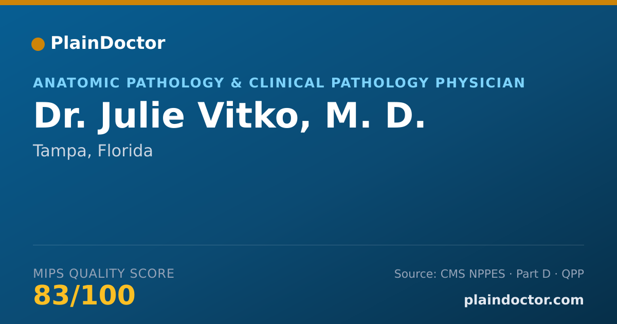 Shareable card for Julie Vitko, M. D. - Anatomic Pathology & Clinical Pathology Physician, Tampa, FL