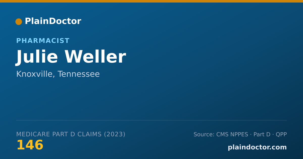Shareable card for Julie Weller - Pharmacist, Knoxville, TN