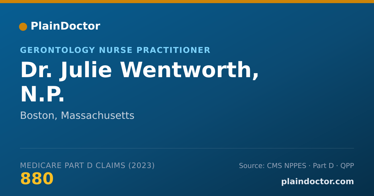 Shareable card for Julie Wentworth, N.P. - Gerontology Nurse Practitioner, Boston, MA