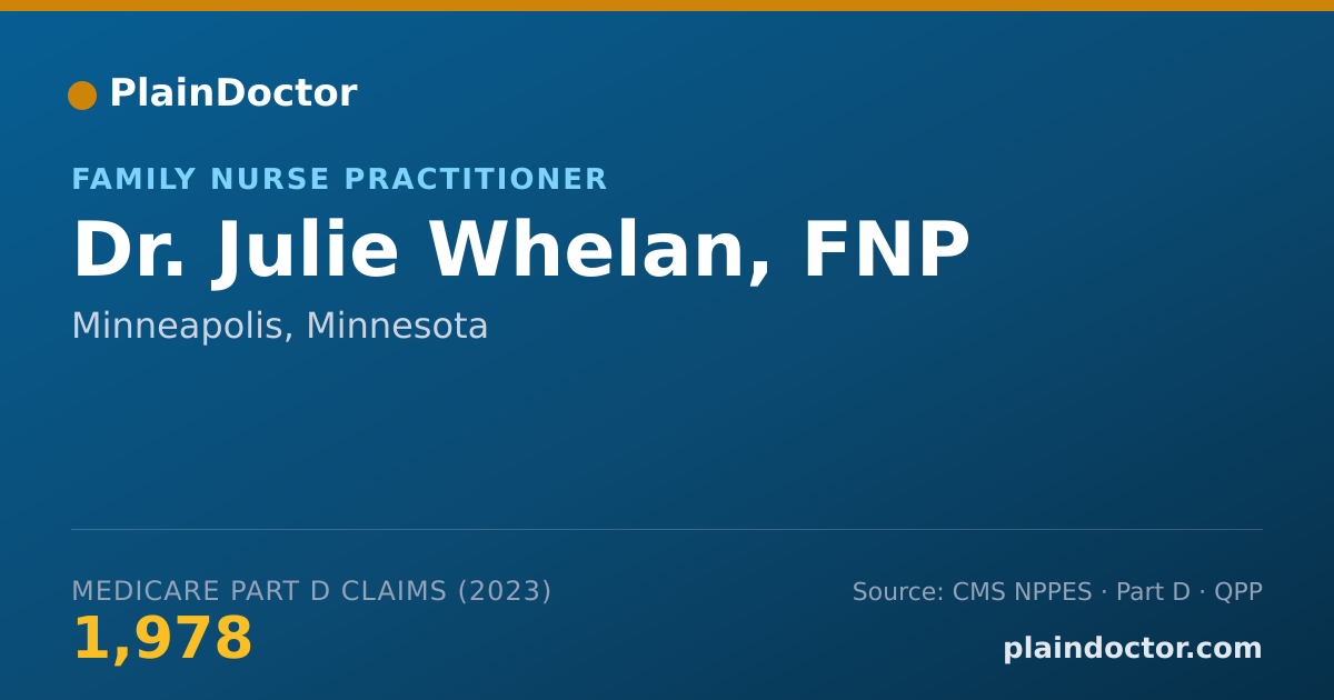 Shareable card for Julie Whelan, FNP - Family Nurse Practitioner, Minneapolis, MN