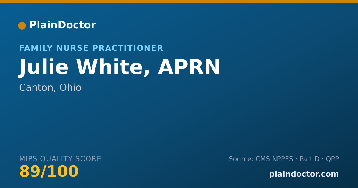 Shareable card for Julie White, APRN - Family Nurse Practitioner, Canton, OH