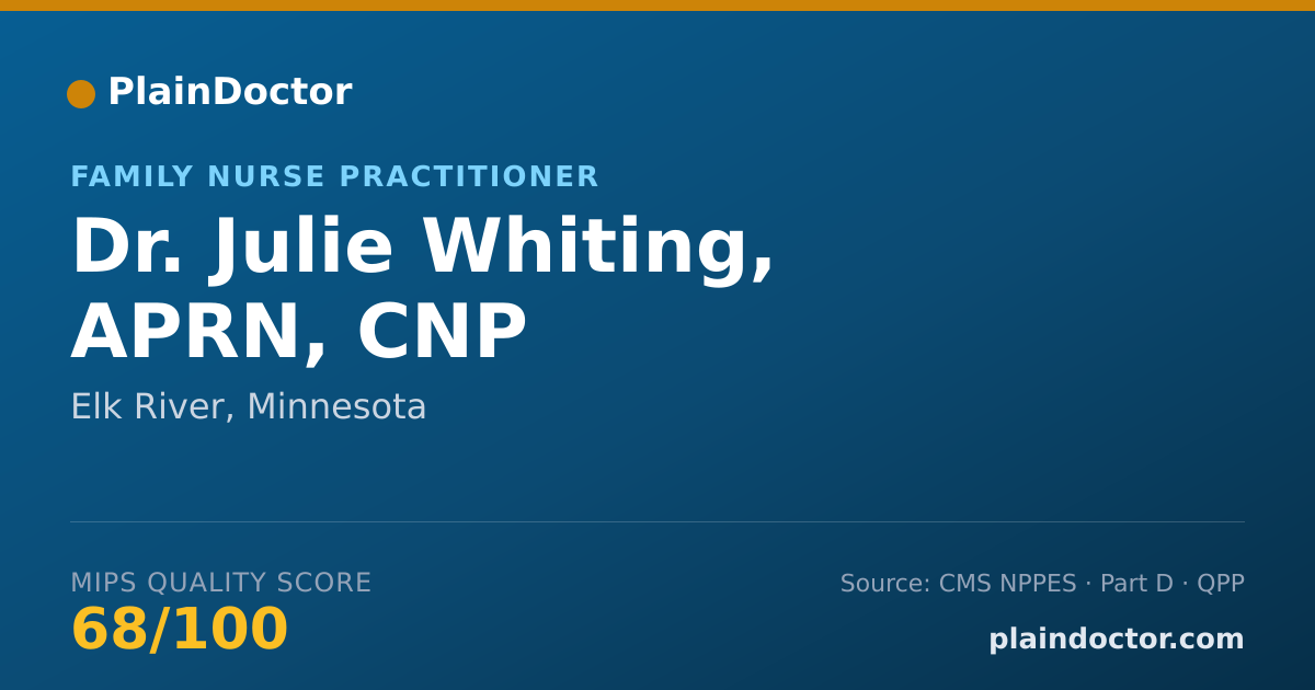 Shareable card for Julie Whiting, APRN, CNP - Family Nurse Practitioner, Elk River, MN