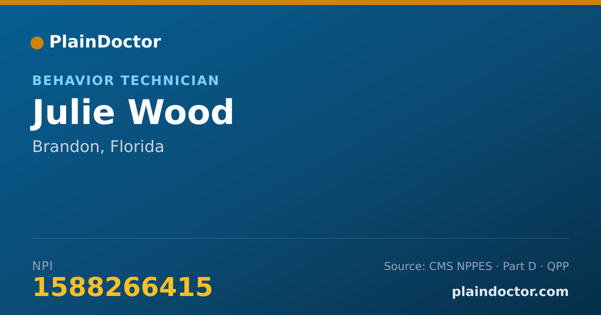 Shareable card for Julie Wood - Behavior Technician, Brandon, FL