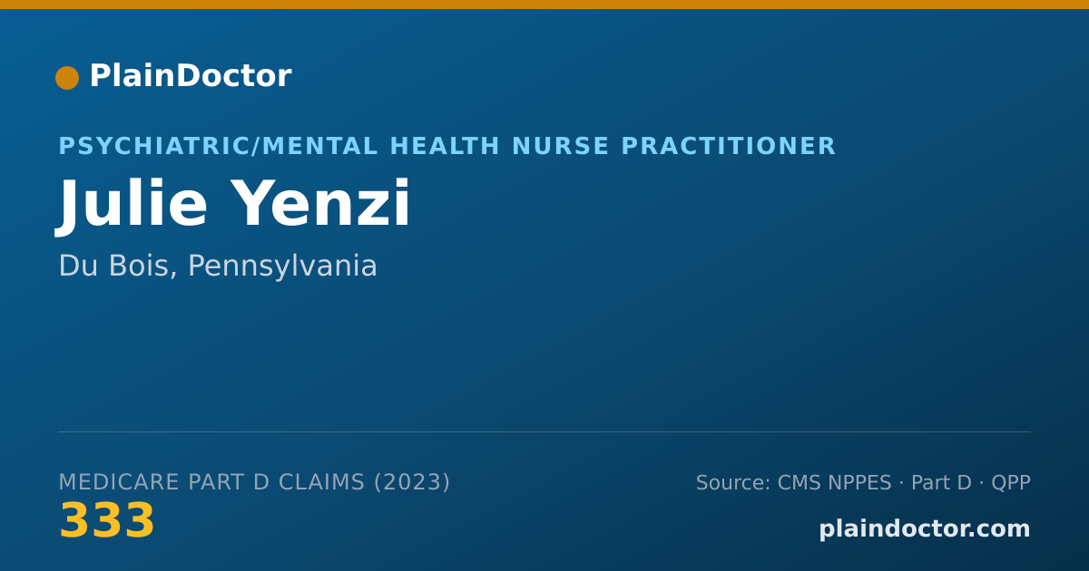 Shareable card for Julie Yenzi - Psychiatric/Mental Health Nurse Practitioner, Du Bois, PA