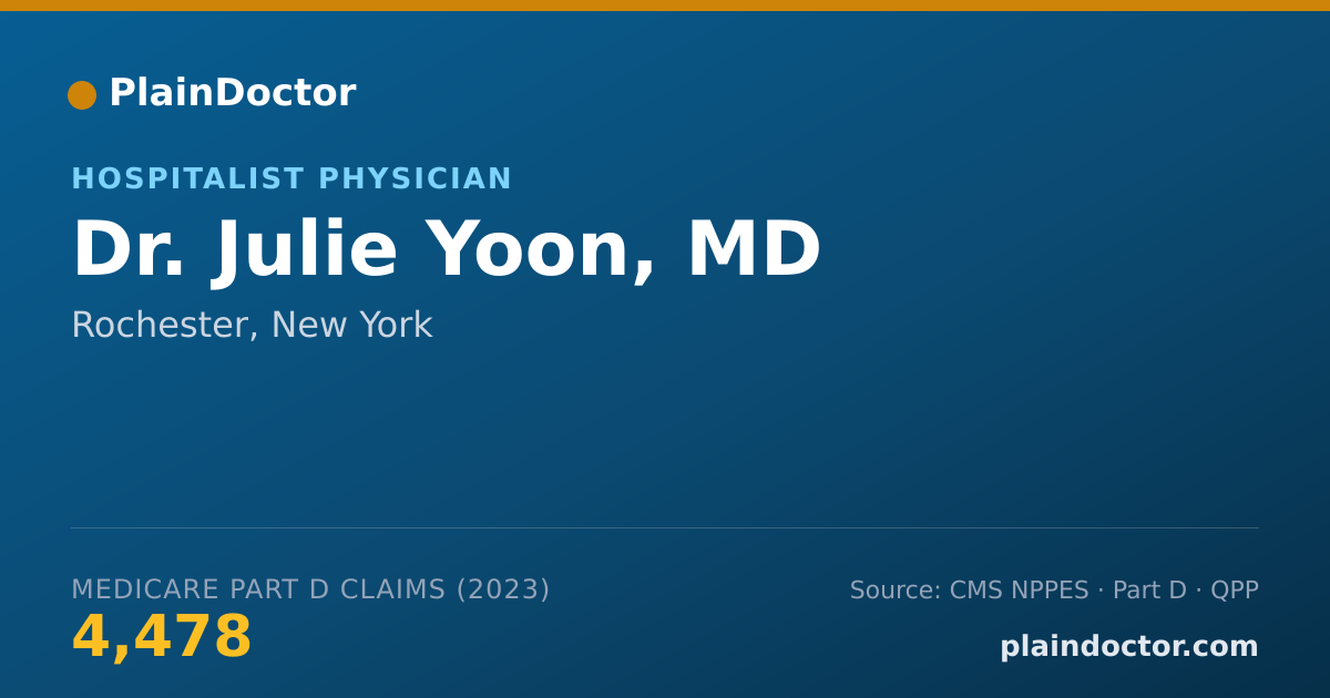 Shareable card for Julie Yoon, MD - Hospitalist Physician, Rochester, NY
