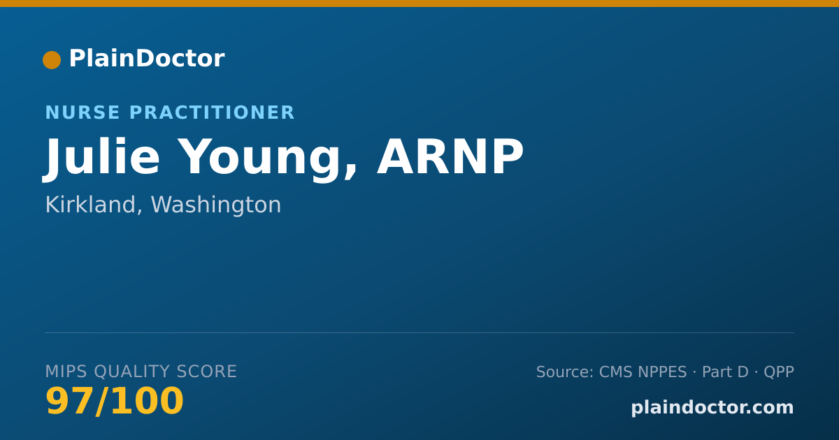 Shareable card for Julie Young, ARNP - Nurse Practitioner, Kirkland, WA