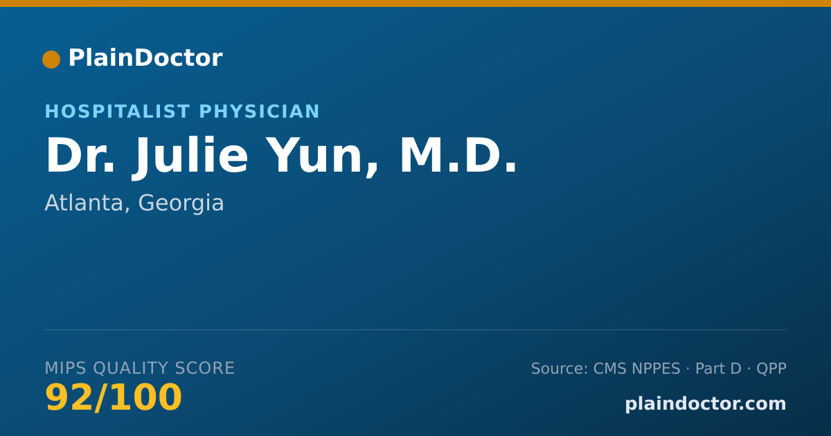 Shareable card for Julie Yun, M.D. - Hospitalist Physician, Atlanta, GA
