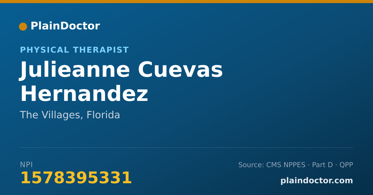 Shareable card for Julieanne Cuevas Hernandez - Physical Therapist, The Villages, FL