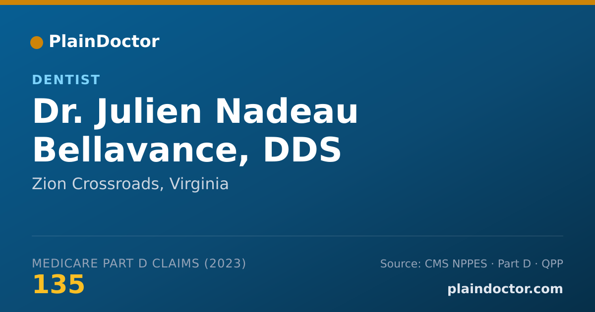 Shareable card for Julien Nadeau Bellavance, DDS - Dentist, Zion Crossroads, VA