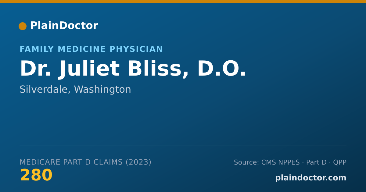 Shareable card for Juliet Bliss, D.O. - Family Medicine Physician, Silverdale, WA