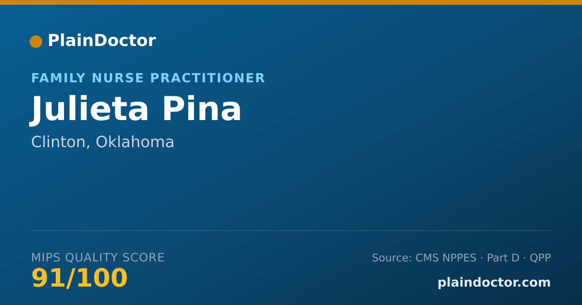 Shareable card for Julieta Pina - Family Nurse Practitioner, Clinton, OK