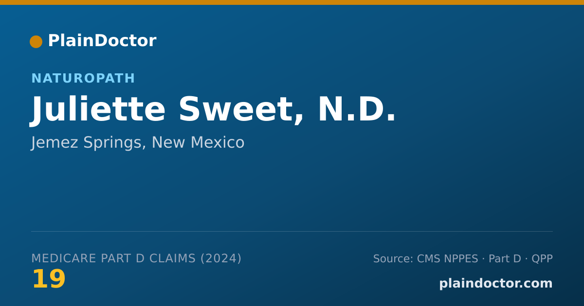 Shareable card for Juliette Sweet, N.D. - Naturopath, Jemez Springs, NM