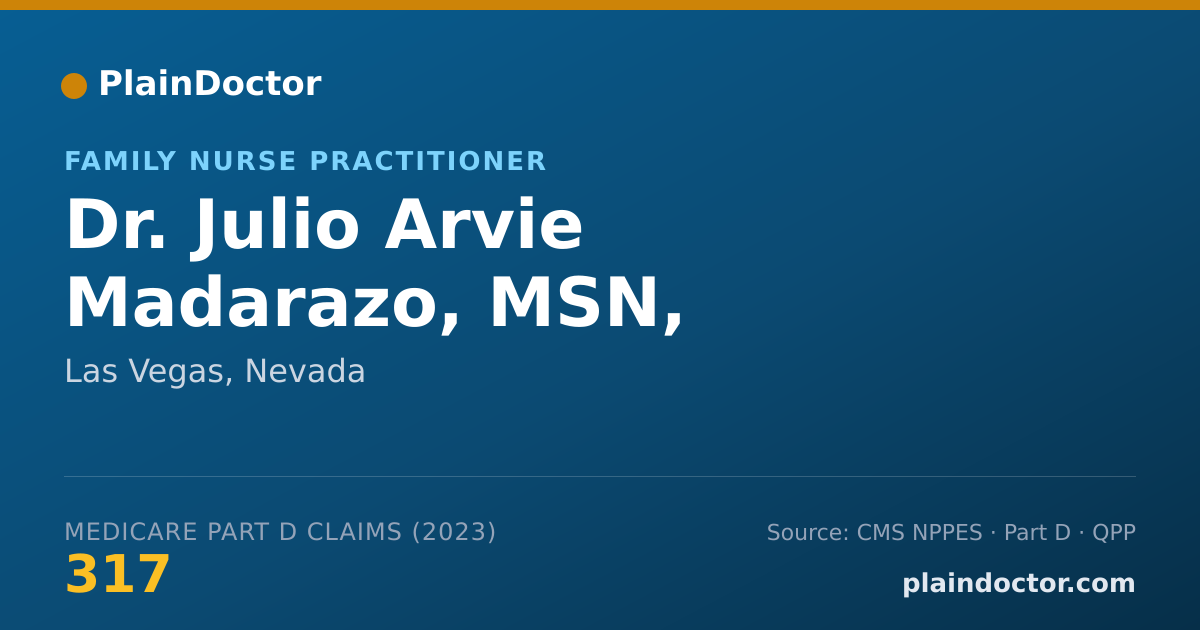 Shareable card for Julio Arvie Madarazo, MSN, APRN-CNP, FNP-C - Family Nurse Practitioner, Las Vegas, NV