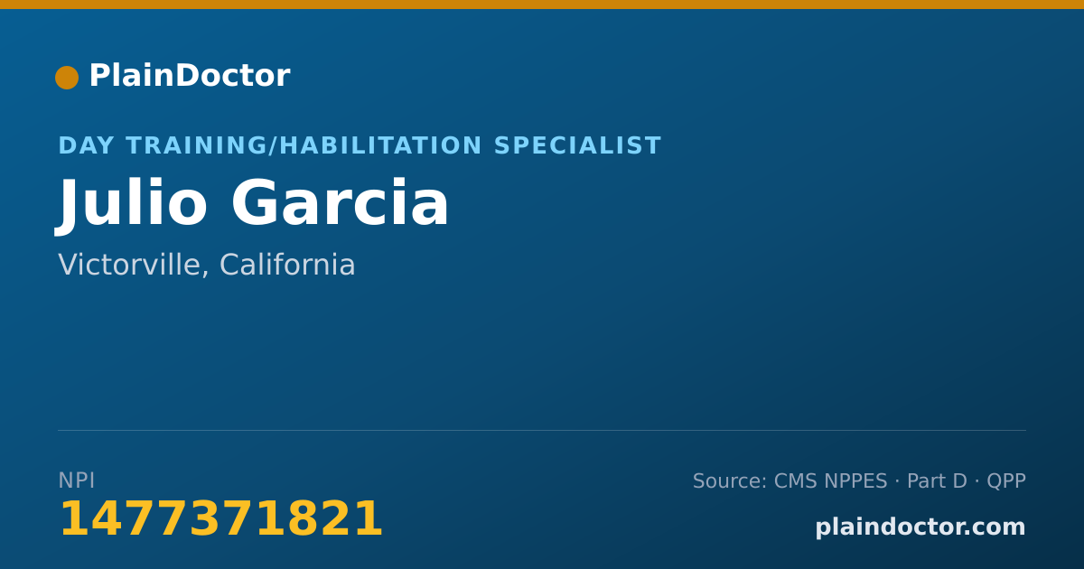 Shareable card for Julio Garcia - Day Training/Habilitation Specialist, Victorville, CA