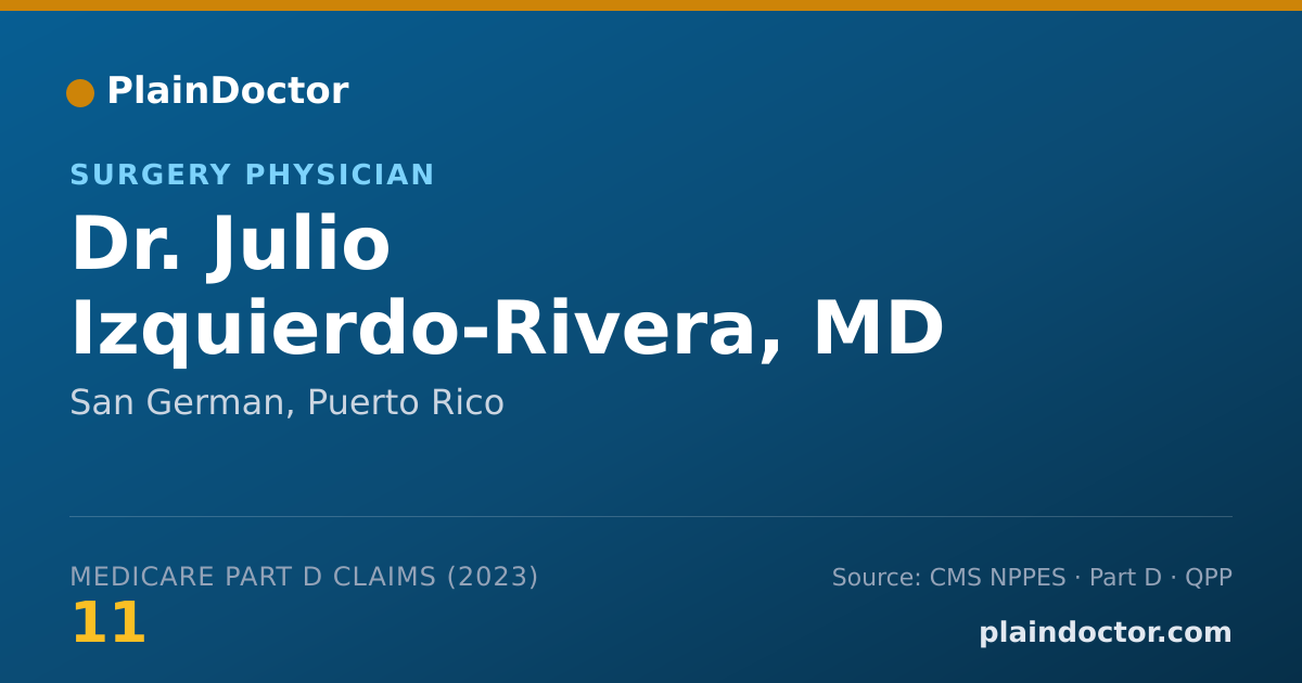Shareable card for Julio Izquierdo-Rivera, MD - Surgery Physician, San German, PR
