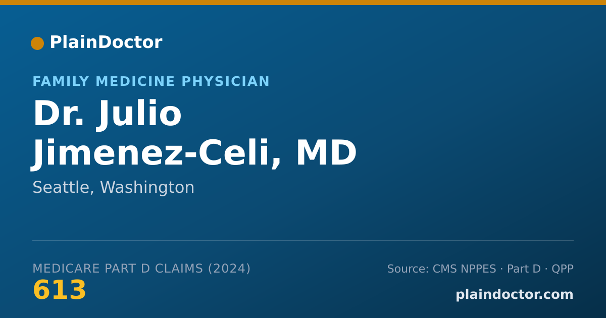 Shareable card for Julio Jimenez-Celi, MD - Family Medicine Physician, Seattle, WA
