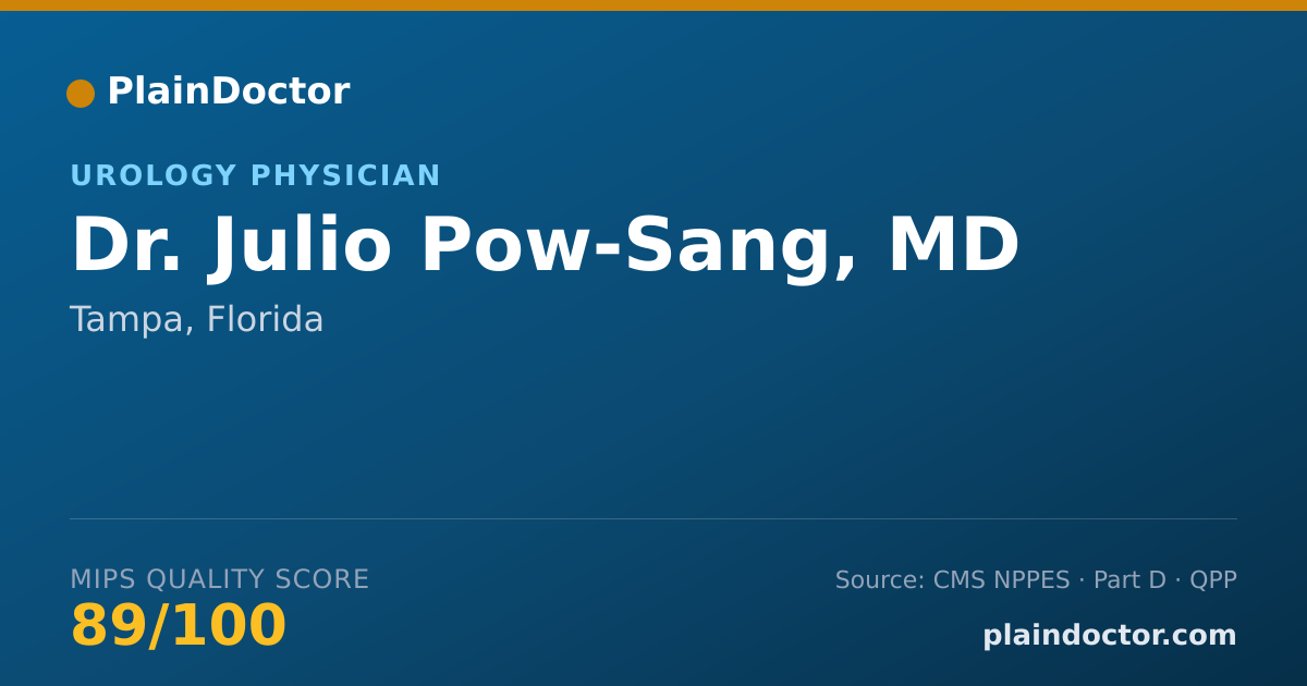 Shareable card for Julio Pow-Sang, MD - Urology Physician, Tampa, FL