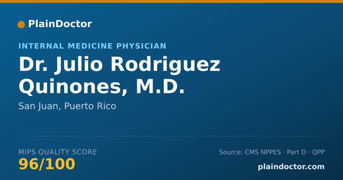 Shareable card for Julio Rodriguez Quinones, M.D. - Internal Medicine Physician, San Juan, PR