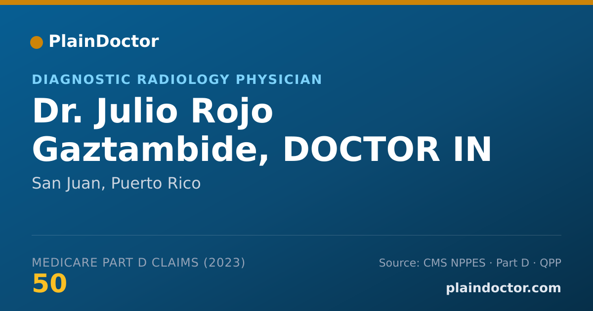 Shareable card for Julio Rojo Gaztambide, DOCTOR IN MEDICINE - Diagnostic Radiology Physician, San Juan, PR