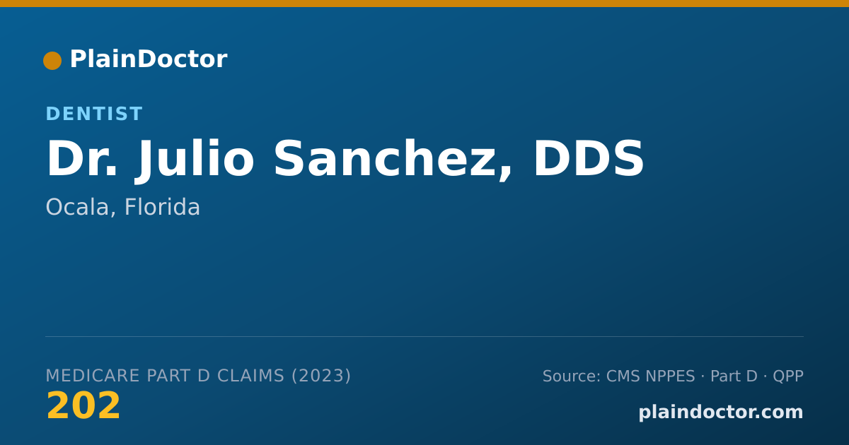 Shareable card for Julio Sanchez, DDS - Dentist, Ocala, FL