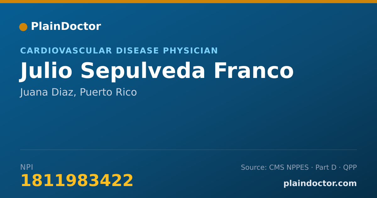 Shareable card for Julio Sepulveda Franco - Cardiovascular Disease Physician, Juana Diaz, PR