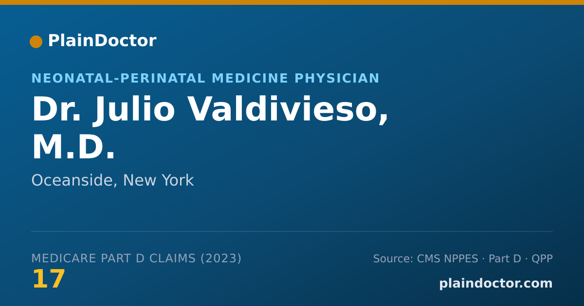 Shareable card for Julio Valdivieso, M.D. - Neonatal-Perinatal Medicine Physician, Oceanside, NY