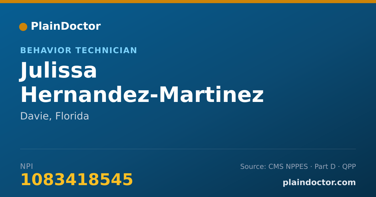 Shareable card for Julissa Hernandez-Martinez - Behavior Technician, Davie, FL