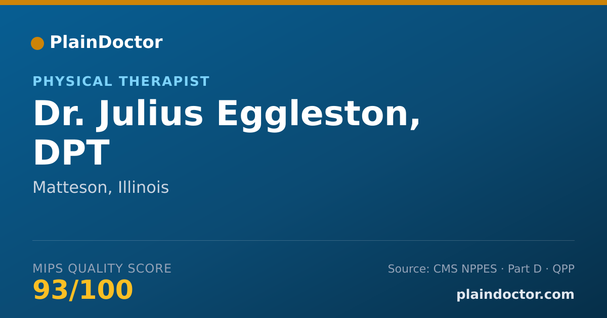 Shareable card for Julius Eggleston, DPT - Physical Therapist, Matteson, IL