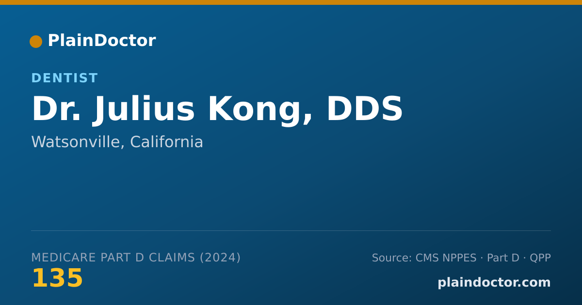Shareable card for Julius Kong, DDS - Dentist, Watsonville, CA
