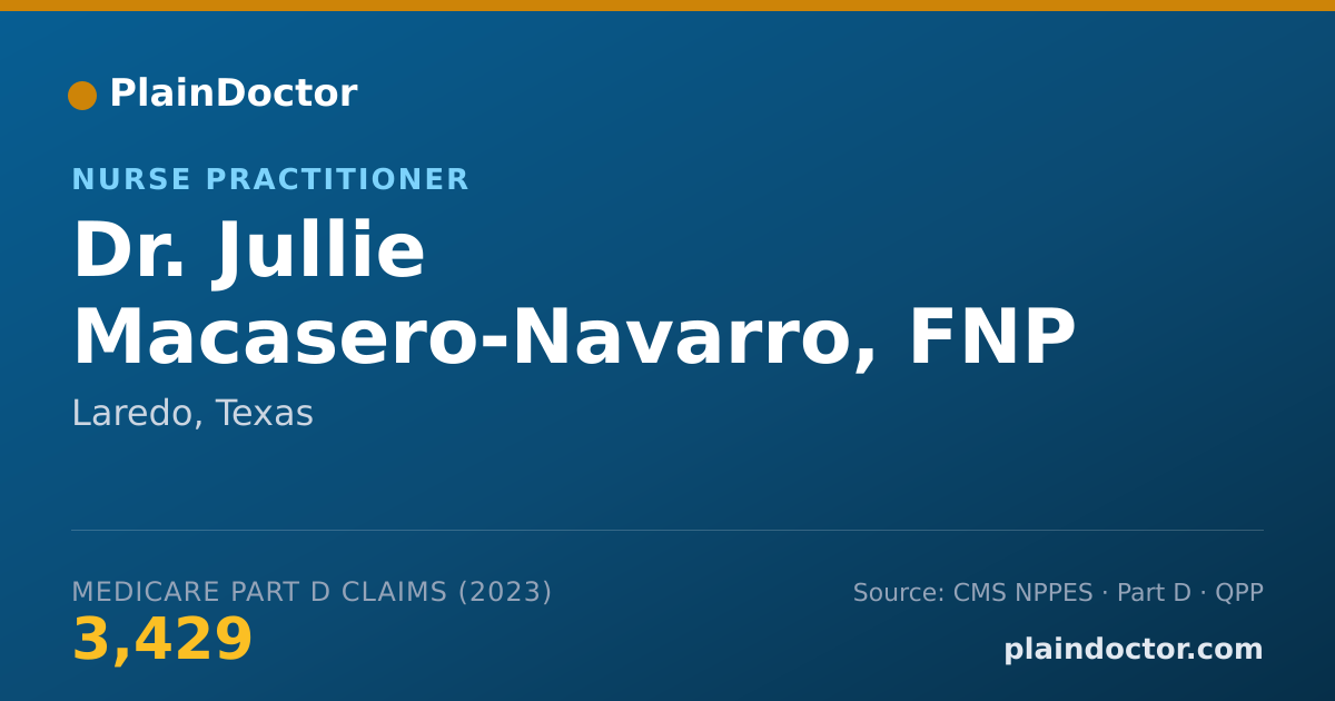 Shareable card for Jullie Macasero-Navarro, FNP - Nurse Practitioner, Laredo, TX
