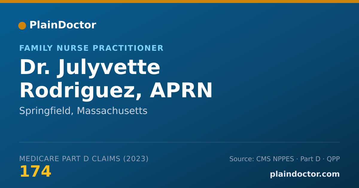 Shareable card for Julyvette Rodriguez, APRN - Family Nurse Practitioner, Springfield, MA